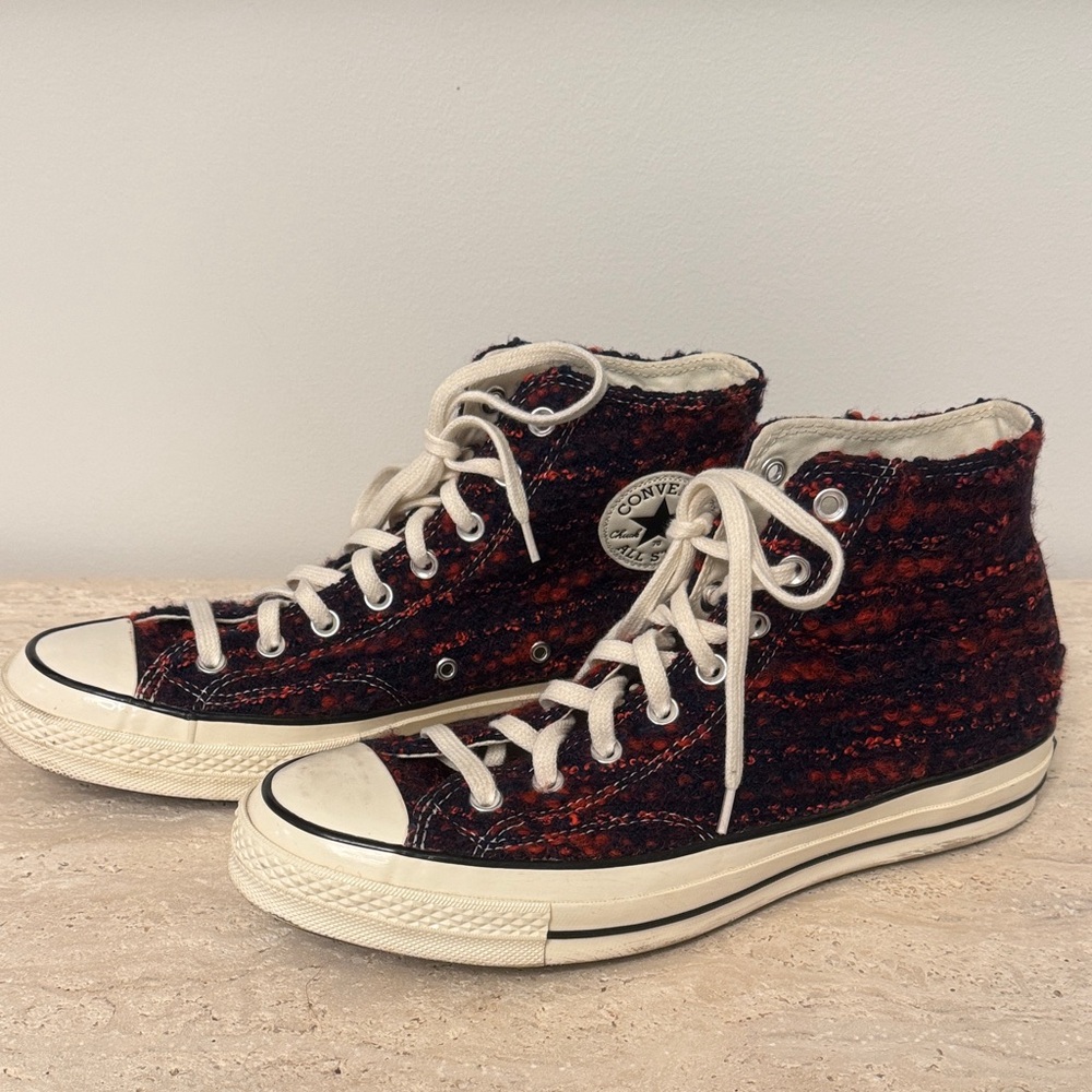 Converse High-Top Sneakers in Red and Black